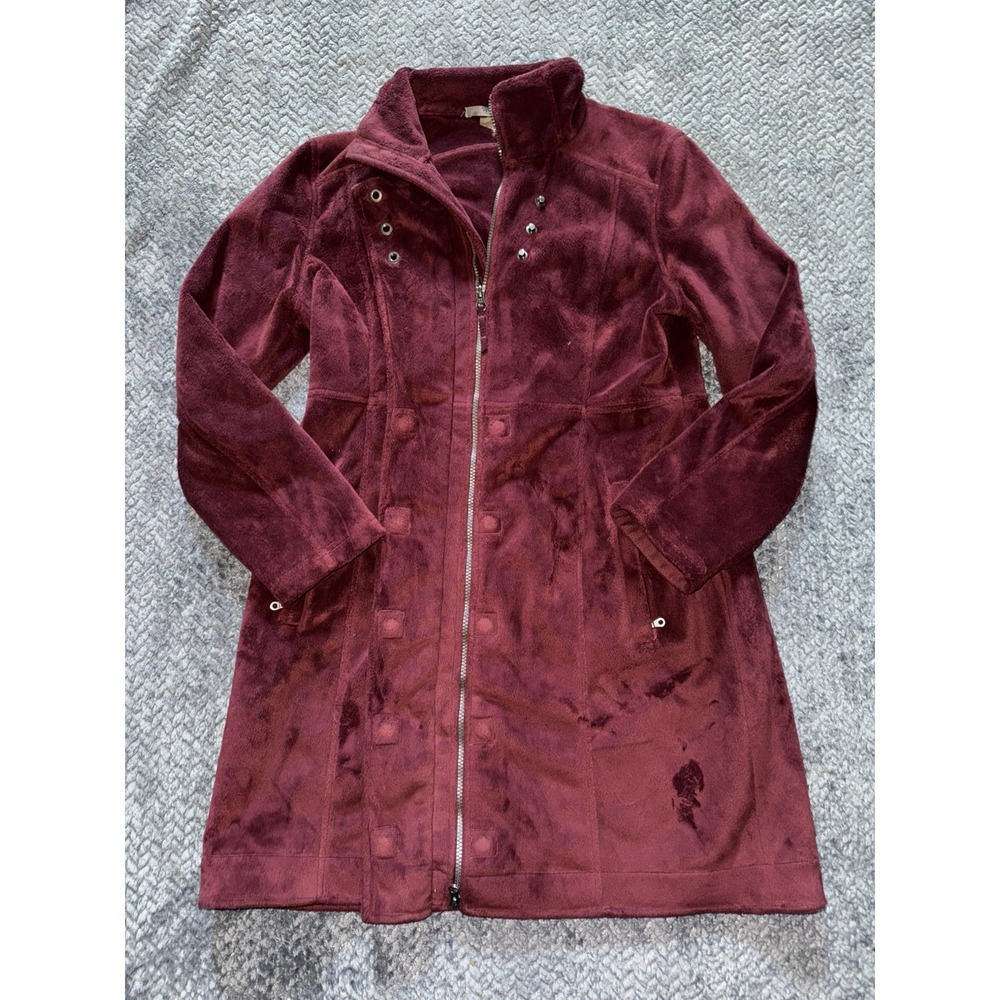Athleta Women's Burgundy Red Plush Cozy Sherpa Jacket Size M